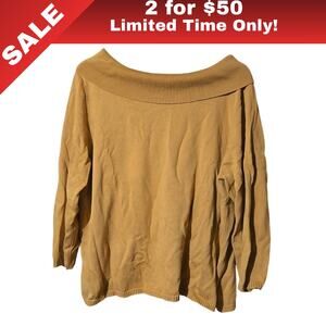 [Sale: 2 for $50!] NWT Rafaella Camel Off-Shoulder Sweater | Size 2X 0138